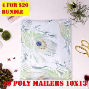 20 Pack 10x13 Poly Mailers Peacock Designer Bags